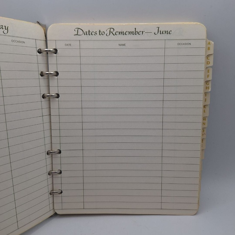 Vintage CR Gibson Address Book Organizer Grid Pattern Broken Cover Binding - Picture 9 of 12
